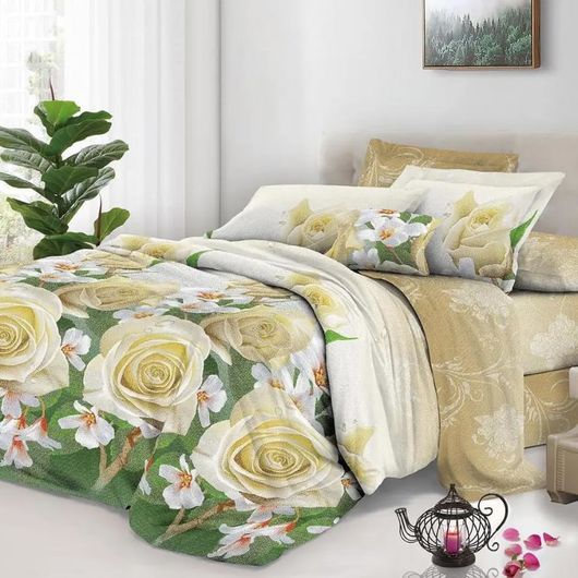 Комплект постельного белья Мирабелла Утренняя Роза, Цвет комплекта: Утренняя роза , Размер: Евро , Размер наволочки: 50*70