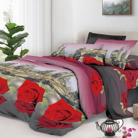 Комплект постельного белья Мирабелла Розы Люкс, Цвет комплекта: Розы Люкс, Размер: 2 спальный, Размер наволочки: 50*70