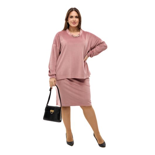 Костюм МегаШик, пудровый, Цвет: Пудровый , Размер: 50, изображение 3