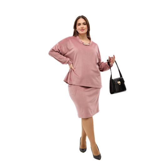 Костюм МегаШик, пудровий, Колір: Пудровий , Розмір: 52, зображення 4